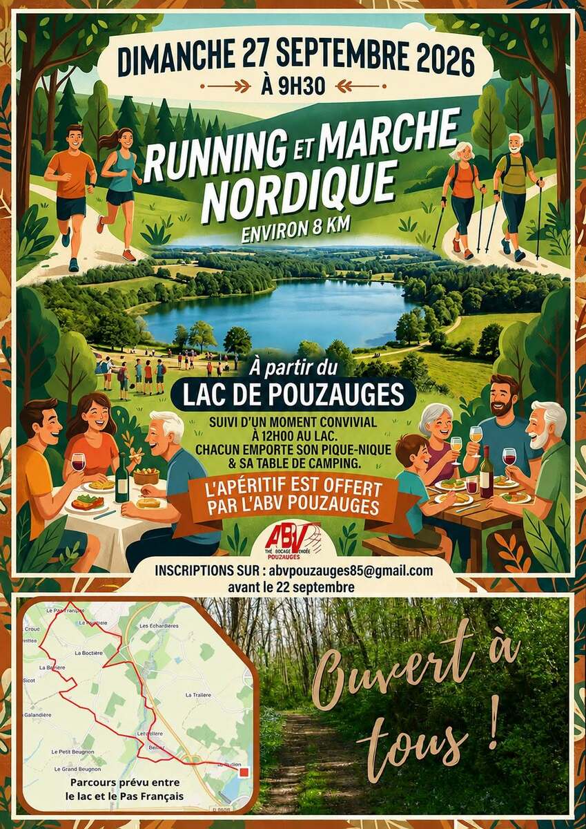 SORTIE RUNNING ET MARCHE NORDIQUE  27 SEPTEMBRE